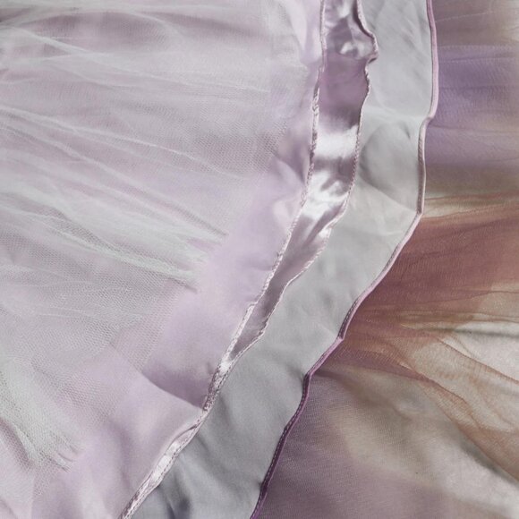 Vtg Violet Ombré Ruched Pleated Layered Tulle Mermaid Gown Dress - Picture 5 of 6